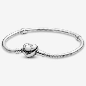 Pandora Moments Heart Clasp Snake Chain Bracelet